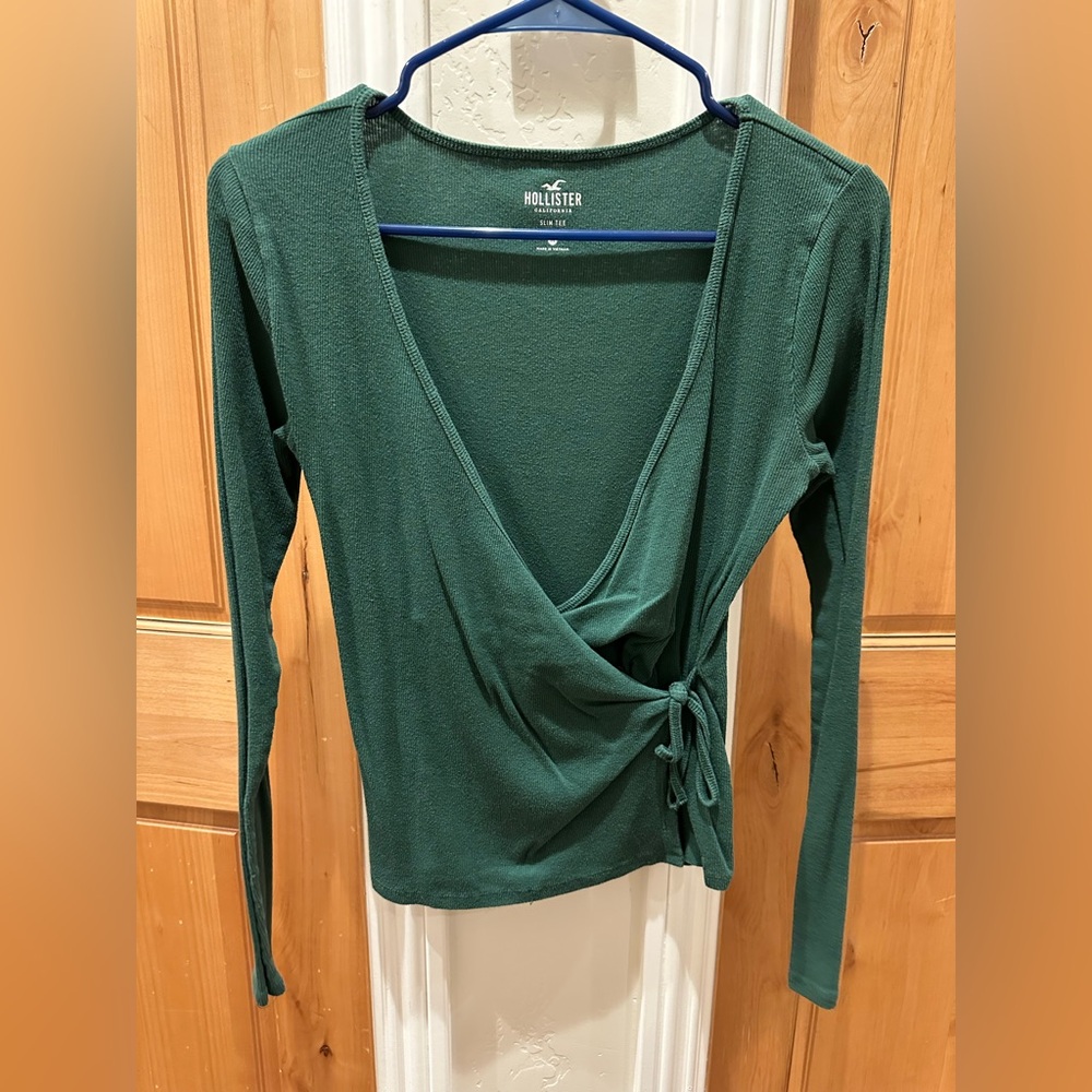 Hollister ballet wrap long sleeve top